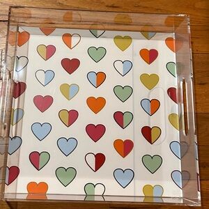 Colorful Heart Pattern Serving Tray